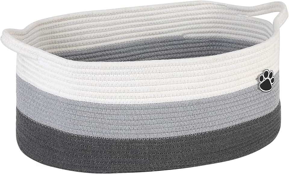 Large Woven Dog and Cat Toy Storage Basket