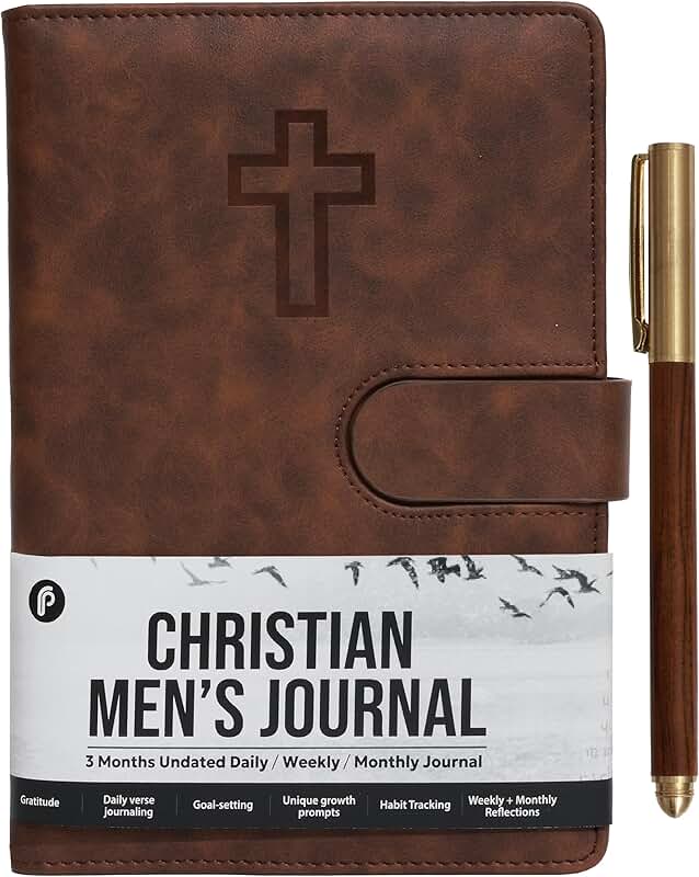 Leather Christian Bible Prayer Journal for Men