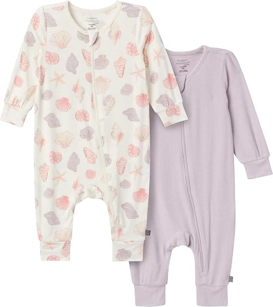 Baby Girls' Long-Sleeve Viscose Coveralls Pack
