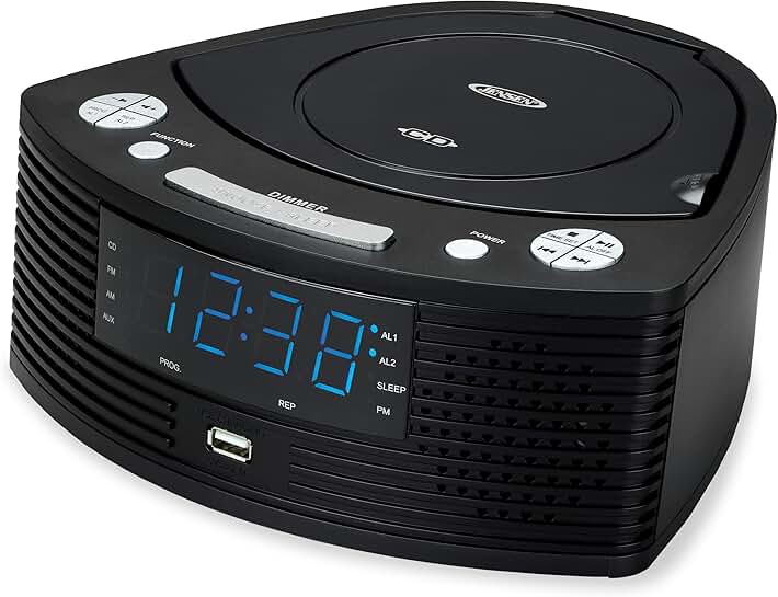Stereo Compact Disc Player with AM/FM Dual Alarm Clock Radio