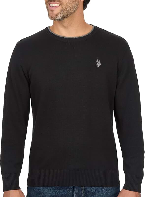 Men's Solid Jersey Crew Neck Sweater