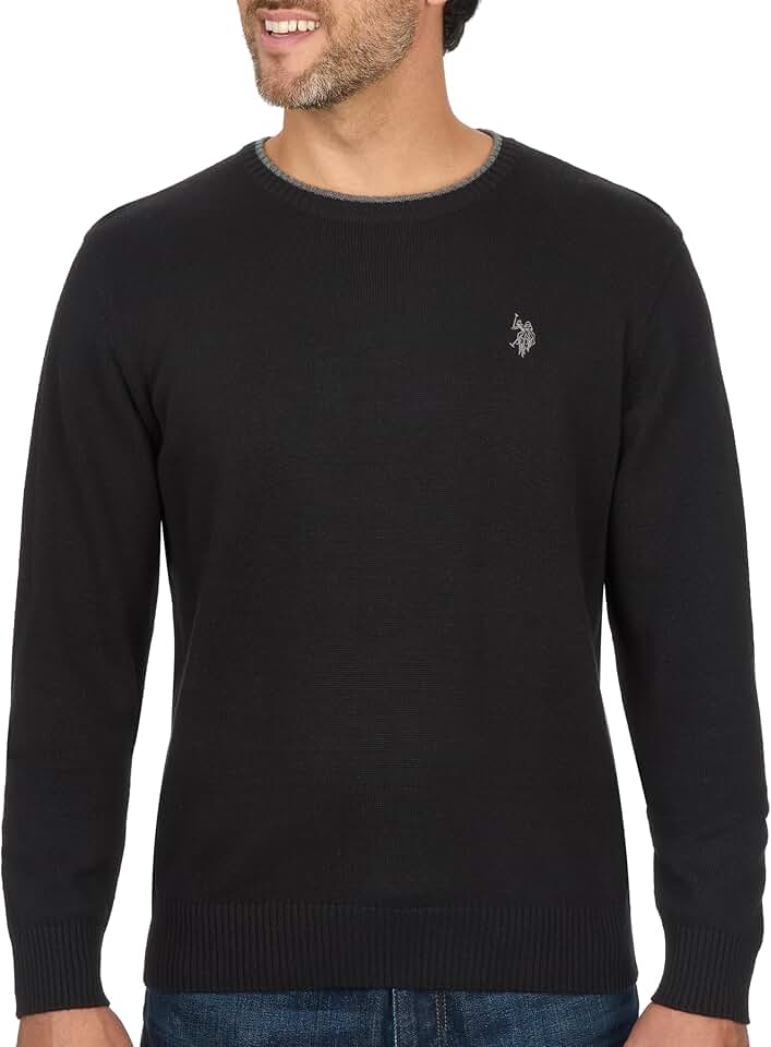 Men's Solid Jersey Crew Neck Sweater