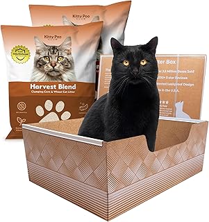 Leakproof Disposable Cat Litter Box with Corn & Wheat Litter
