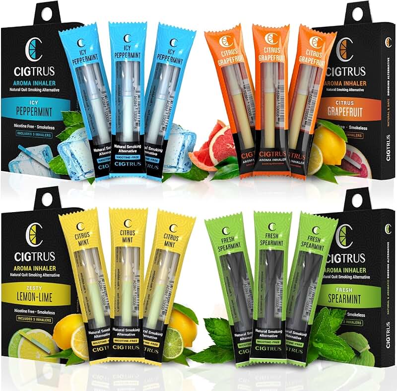 Natural Nicotine-Free Smokeless Inhaler for Cravings (12 Pieces)