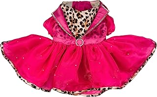 Doggy Parton Leopard Notched Collar Dress for Medium Dogs