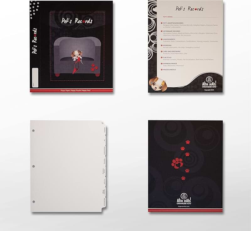 Pet Record Organizer Kit with Eight Index Tabs