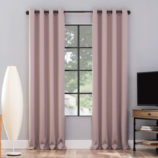 Nordic 2-pack Theater Grade Extreme 100% Blackout Grommet Curtain Panel Pair, 52" x 84", Blush