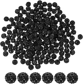200 Black Rhinestone Beads for Jewelry Making