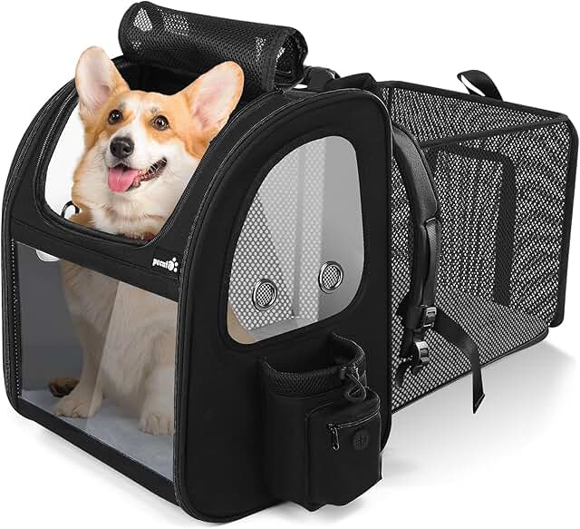 Large Expandable Pet Carrier Backpack for Cats and Dogs