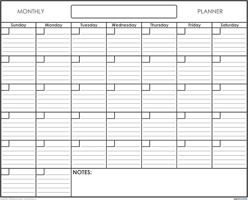 24x30 Inch Erasable Monthly Wall Calendar