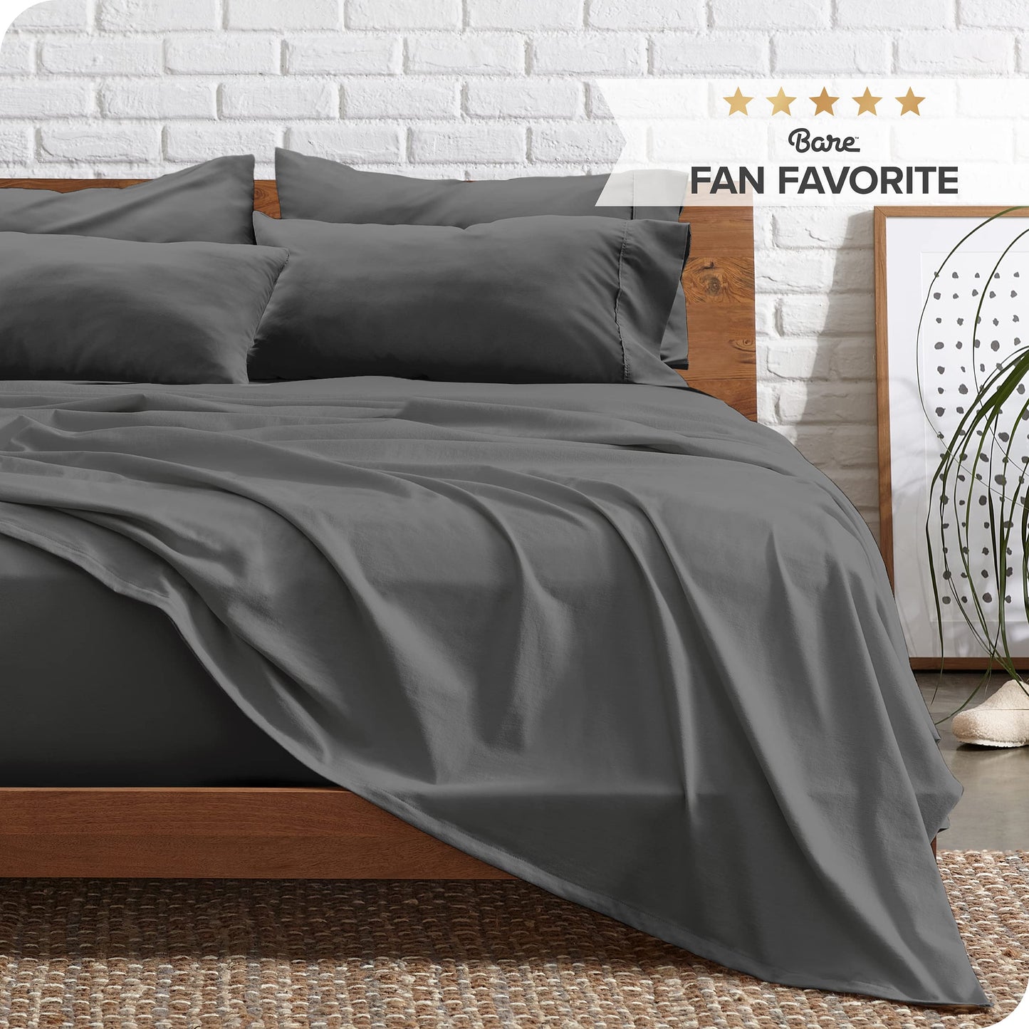Queen Sheet Set  6 Piece Set  Hotel Bed Sheets  Ultra Soft  Deep Pockets  Easy Fit  Cooling  Breathable Sheets  Wrinkle Resistant  Cozy  Grey  Queen Sheets  6 PC