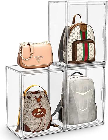 Clear 3-Pack Purse and Bag Storage Organizer