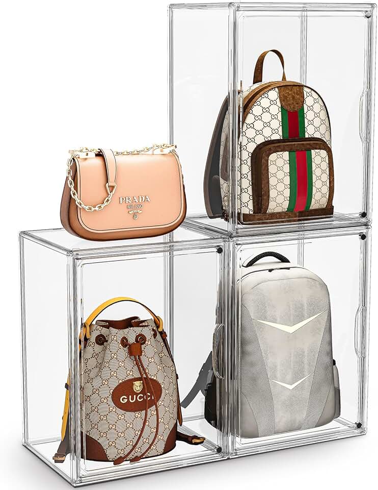Clear 3-Pack Purse and Bag Storage Organizer