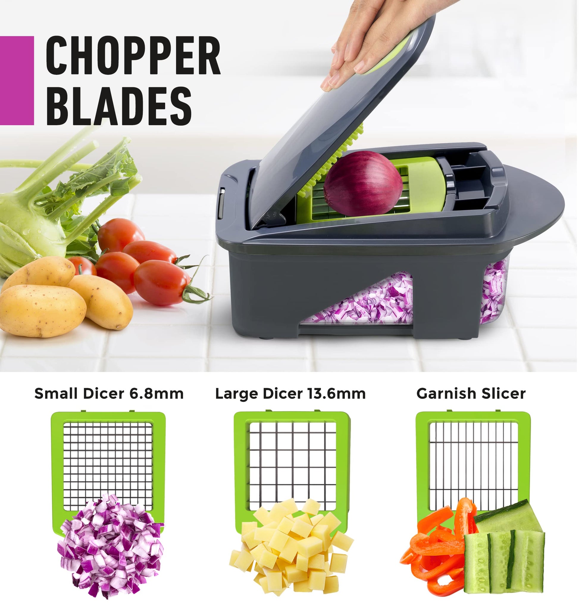 Pro-Series All-in-One, 12 Blade Mandoline Slicer for Kitchen Vegetable Chopper, Vegetable Slicer and izer, Cutter, Dicer, Food Chopper, Grater, Kitchen Gadgets Sets with Container