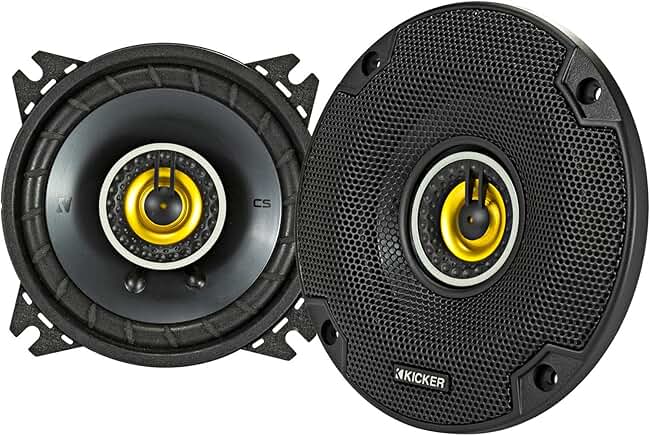 Pair of 4-Inch Coaxial Speakers, 4-Ohm