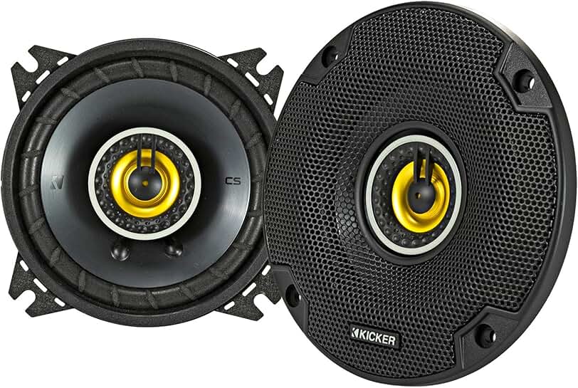 Pair of 4-Inch Coaxial Speakers, 4-Ohm