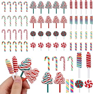 60 Mini Christmas Candy Canes for Crafts and Decorations