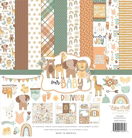 Baby-themed 12x12 scrapbook collection kit