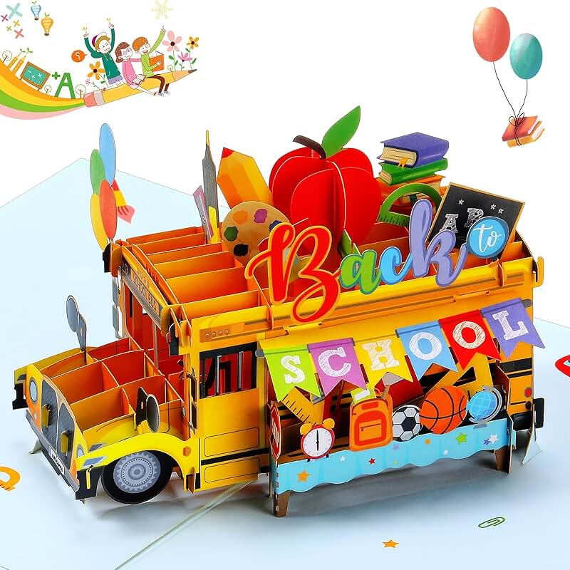 Back to School Pop-up Card with Envelope for Kids