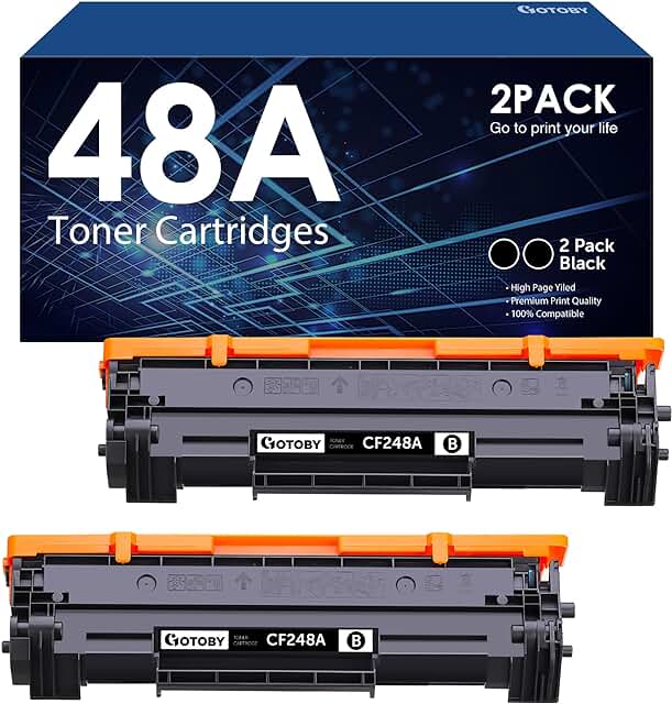 Black toner cartridge replacement for laser printers, 2-pack