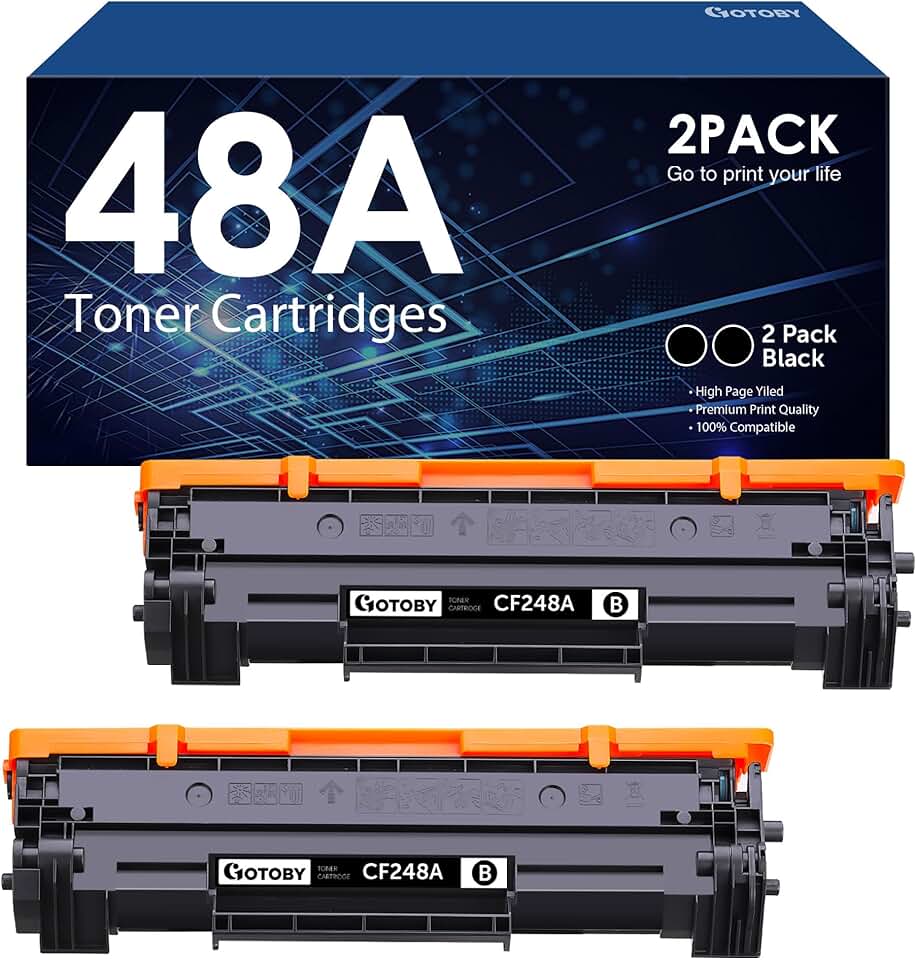 Black toner cartridge replacement for laser printers, 2-pack