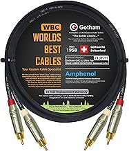5 Foot RCA Audio Cable Pair with Gold Connectors