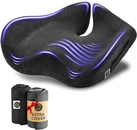 Extra Large Memory Foam Office Chair Cushion for Sciatica Pain