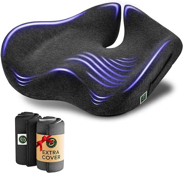 Extra Large Memory Foam Office Chair Cushion for Sciatica Pain