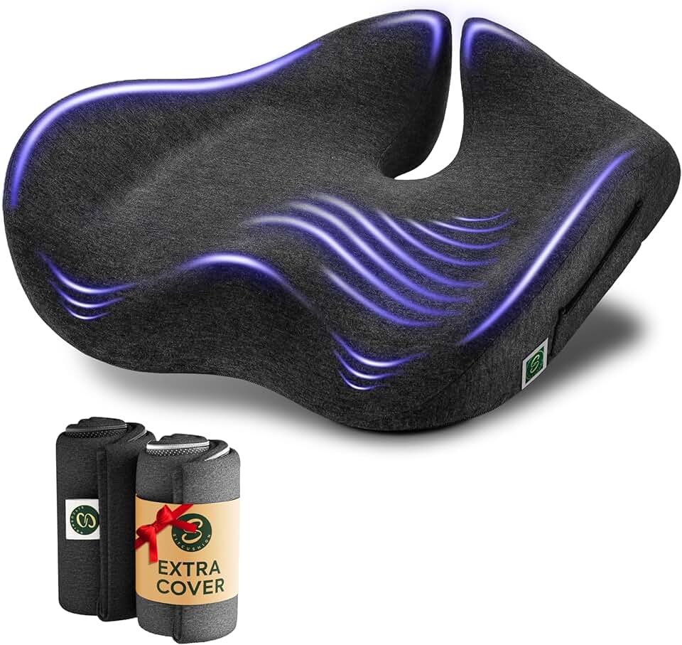 Extra Large Memory Foam Office Chair Cushion for Sciatica Pain