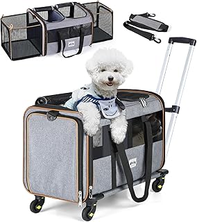 Large Rolling Pet Carrier for One or Two Pets