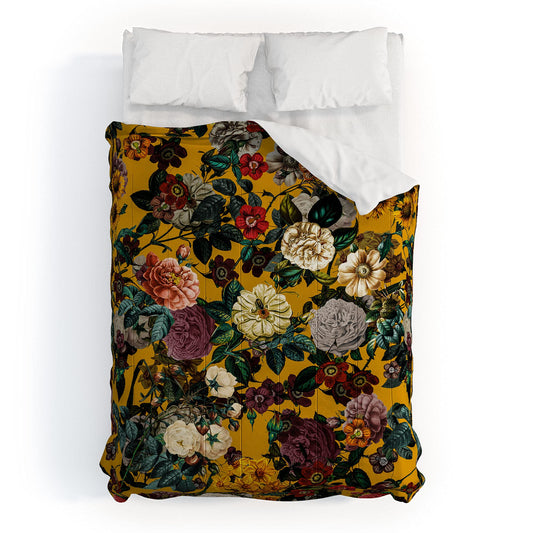 2021 Cotton Comforter, Queen, Burcu Korkmazyurek Exotic Garden V