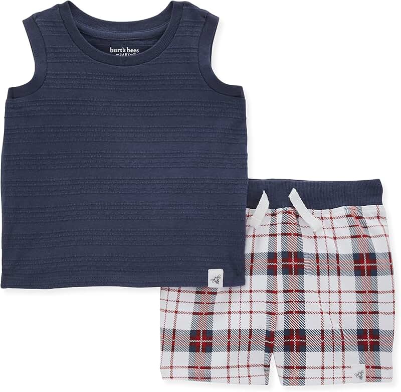 Baby boys' shirt and pant set in organic cotton