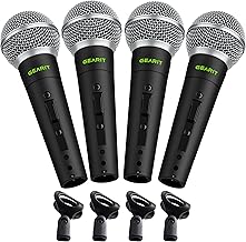 Dynamic cardioid vocal stage microphones, 4-pack