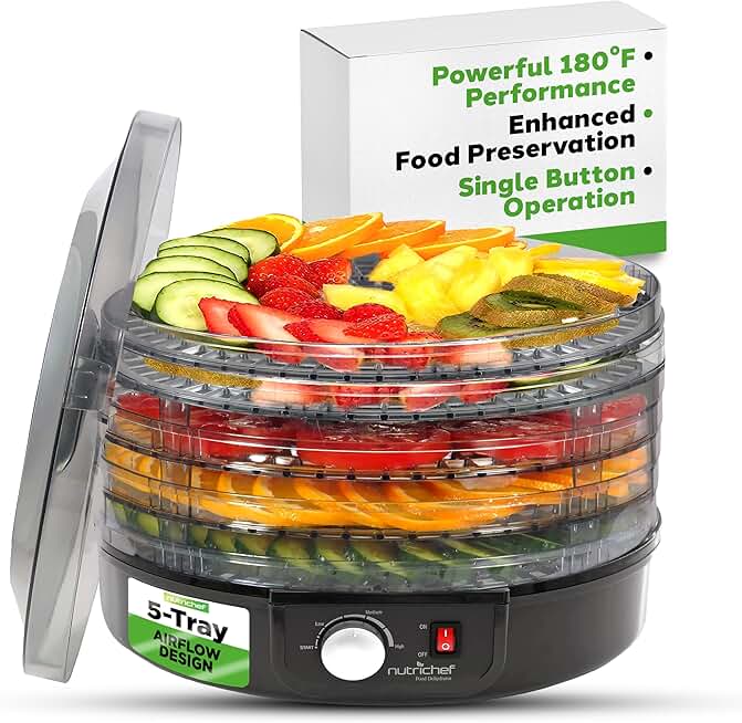 Electric Food Dehydrator with 5 Stackable Trays