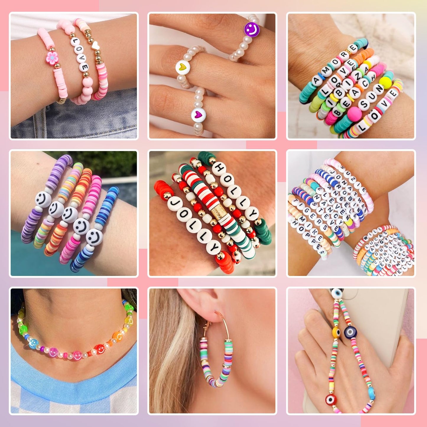 Complete Clay Beads Friendship Bracelet Making Kit for DIY Jewelry