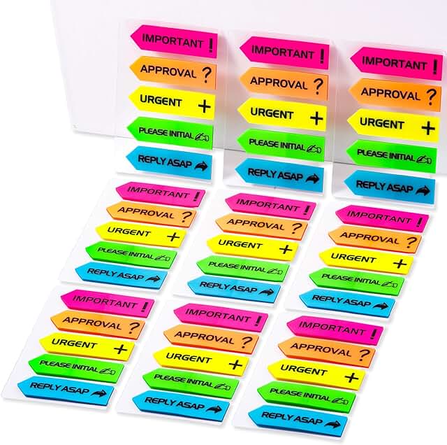 Arrow Sticky Tabs and Markers, 900 Flags, 5 Colors