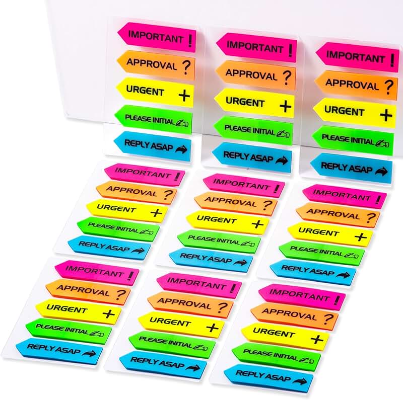 Arrow Sticky Tabs and Markers, 900 Flags, 5 Colors