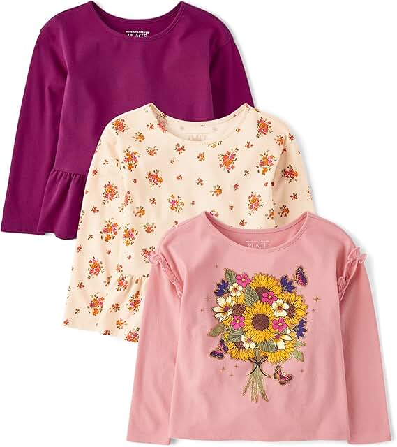 Long Sleeve Knit Shirts for Baby Girls and Toddlers