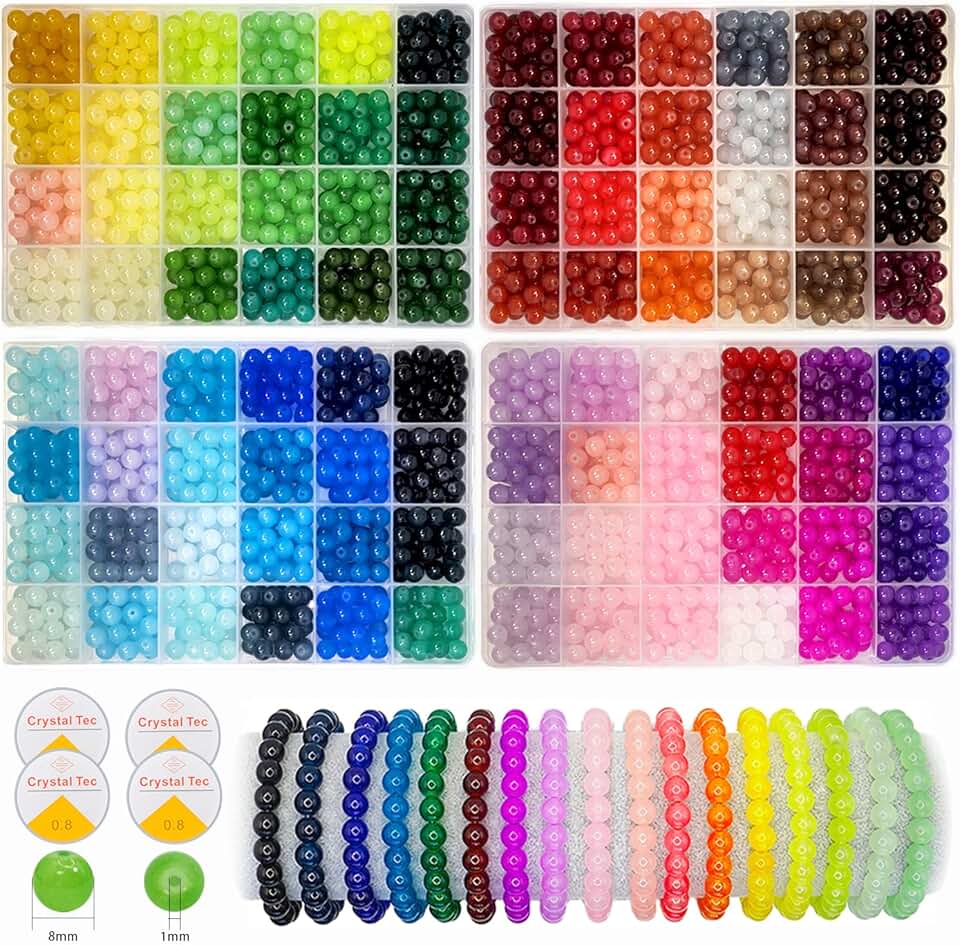 2500pcs 8mm Glass Beads Kit for Jewelry Making