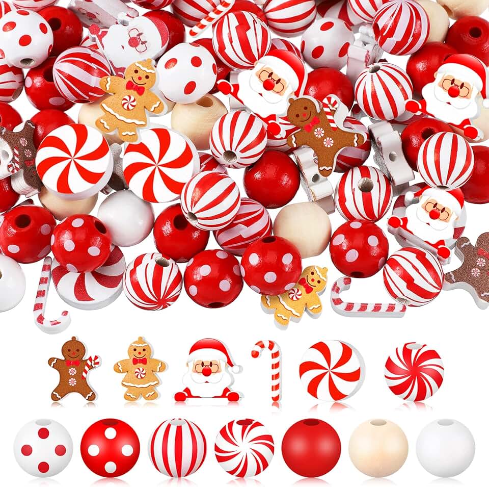 200 Christmas Beads for Crafts and Decorations