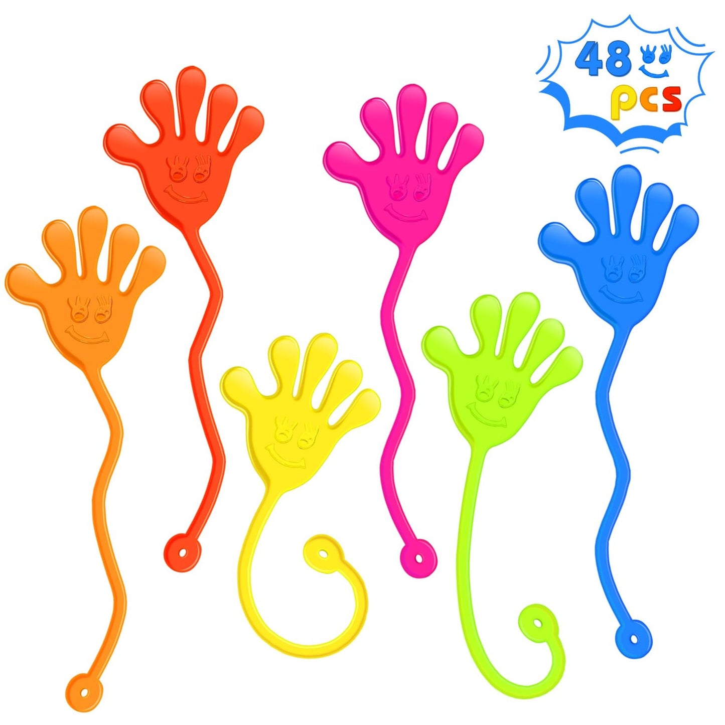 Sticky Stretchy Hands Party Pack - 48PCS Bulk Favors for Kids 4-8 8-12, Fidget Toys, Goodie Bag Stuffers, Clroom Prizes, Birthday Supplies