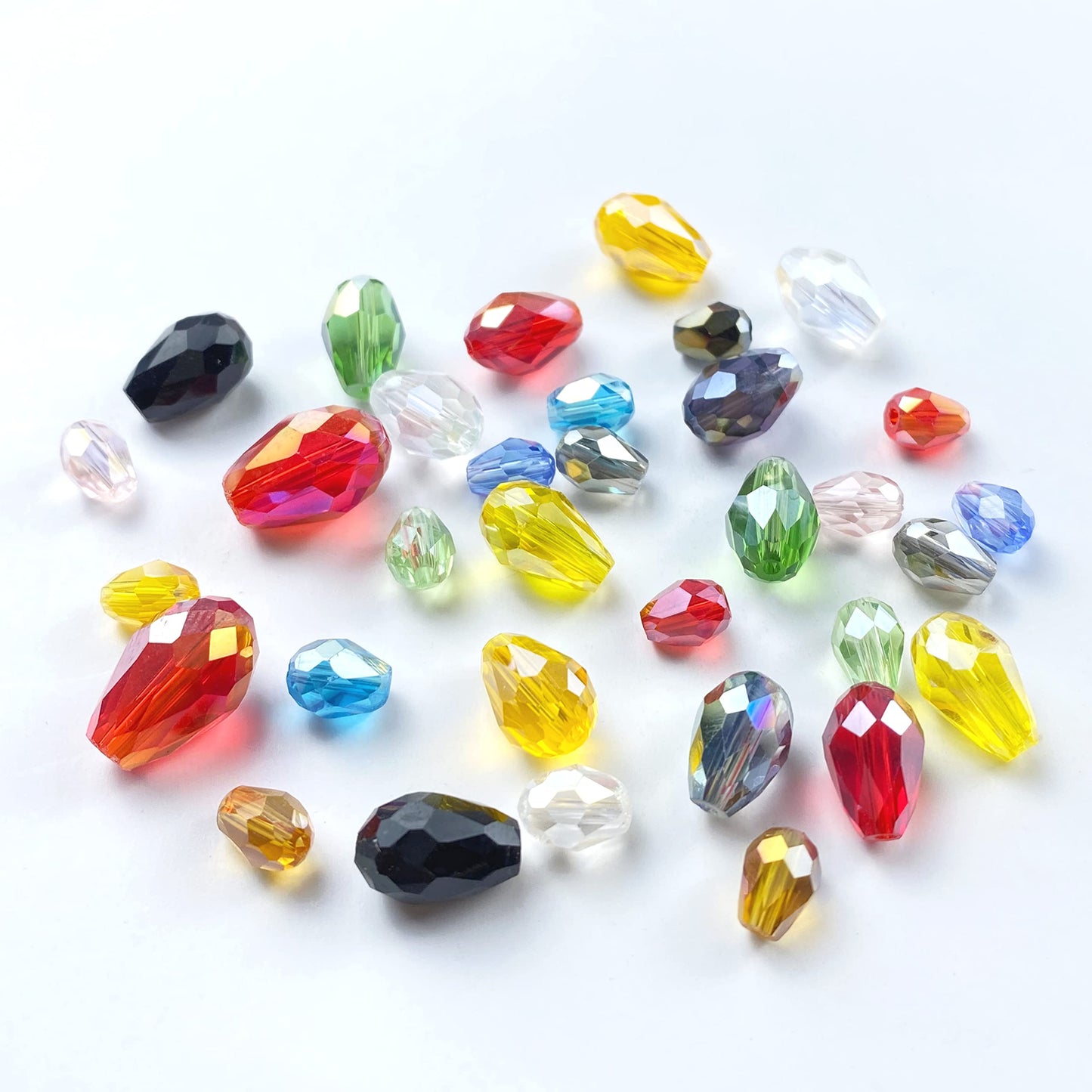 50 Pcs Crystal Teardrop Beads for Jewelry Making
