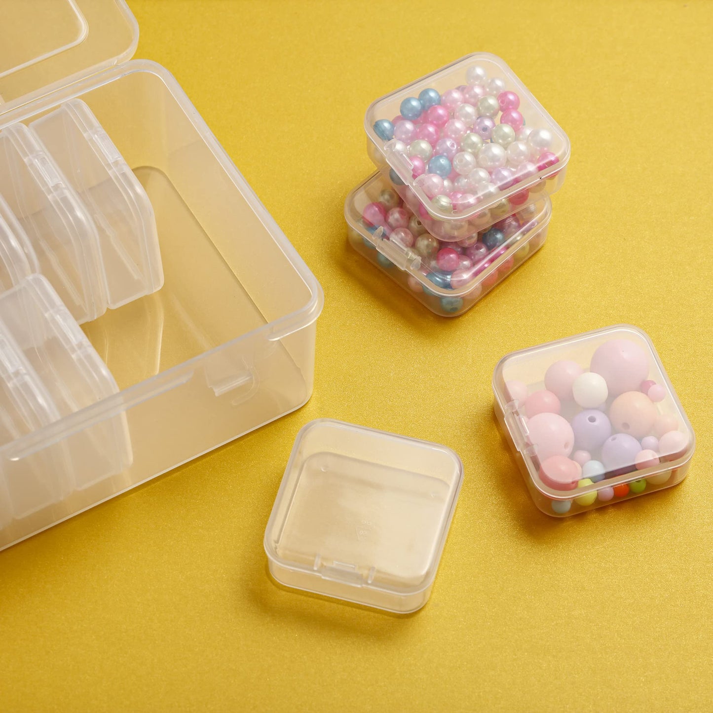Small Bead Storage Cases with Hinged Lids, 15 Pieces