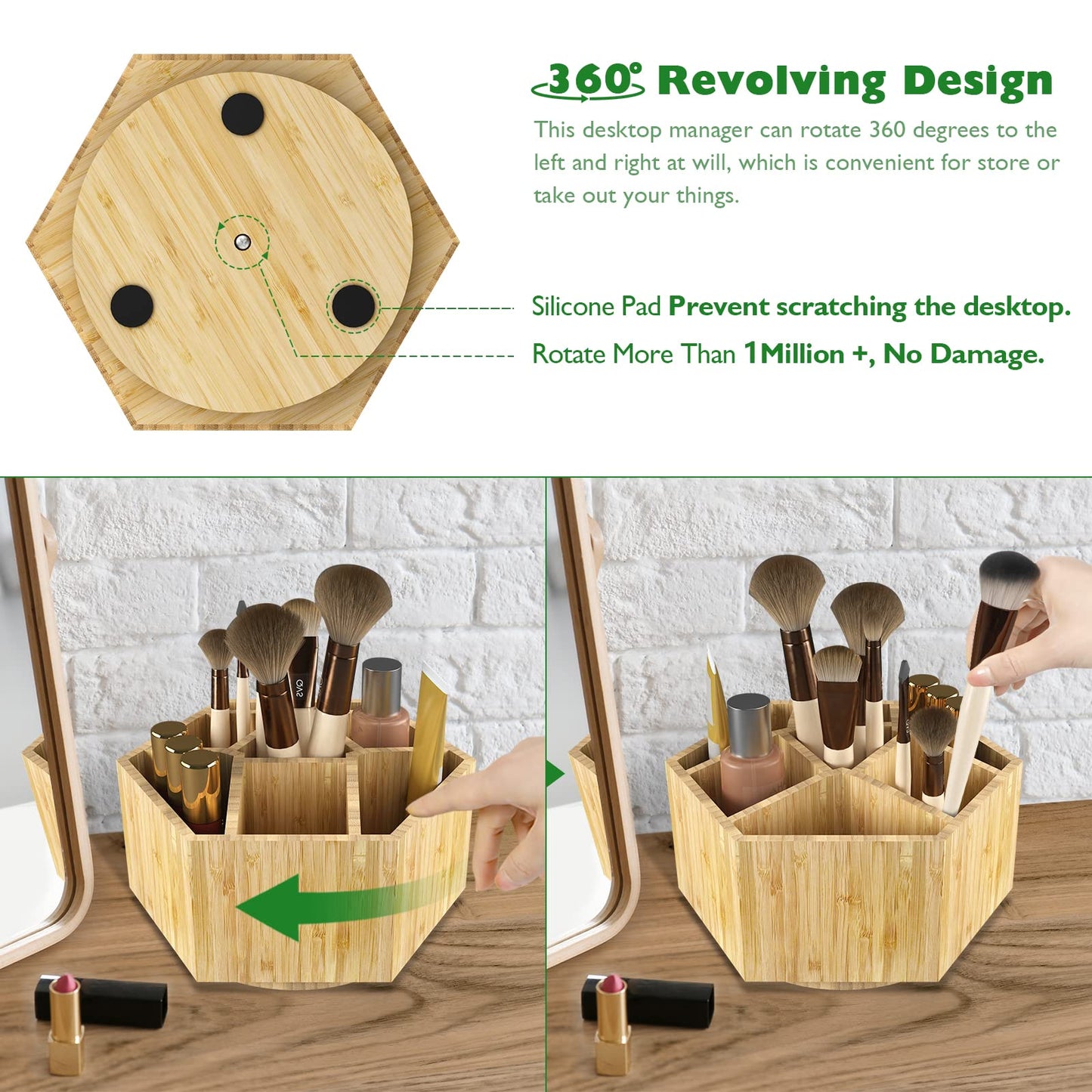 Bamboo Art Supply Organizer for Pencils and Brushes