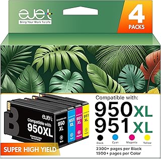 Black, Cyan, Magenta, Yellow Ink Cartridges for OfficeJet Printers