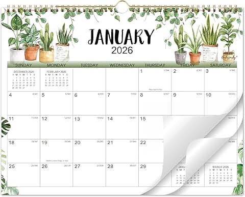 2026 Wall Calendar with Plants Design