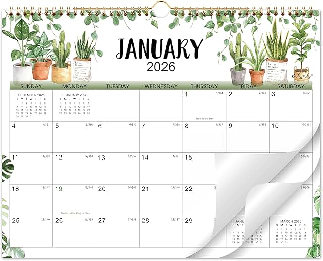 2026 Wall Calendar with Plants Design