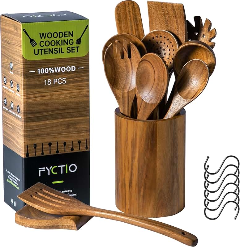 Wooden Cooking Utensil Set for Kitchen Use