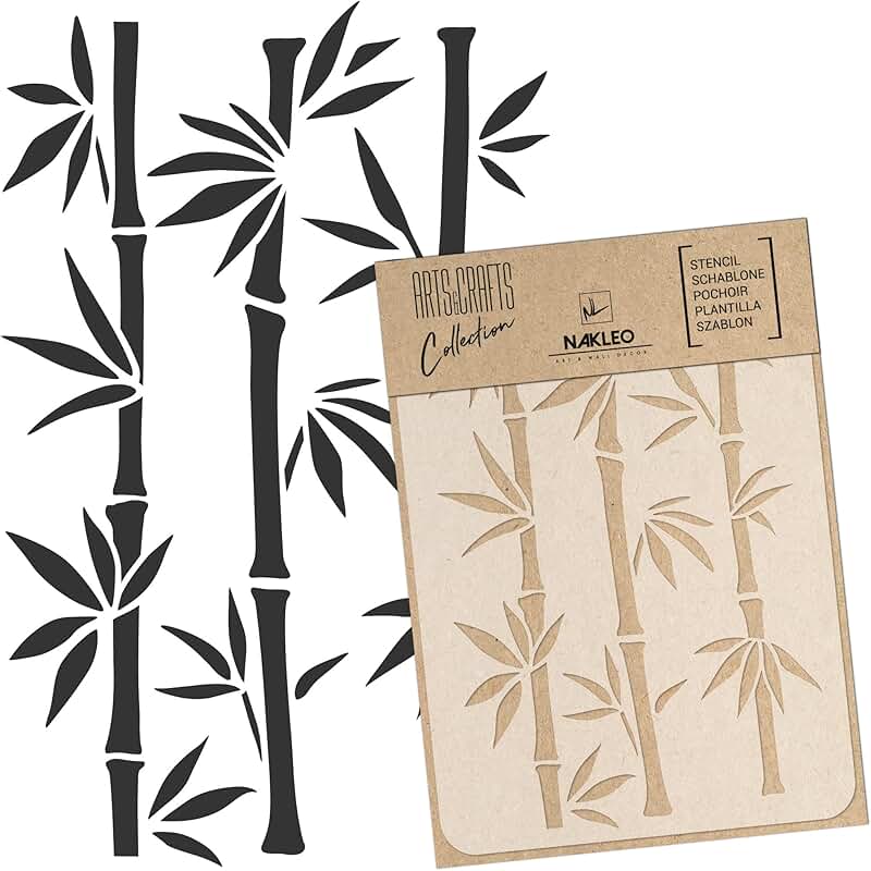 Bamboo Shoots Tropical Pattern Stencil for Crafts