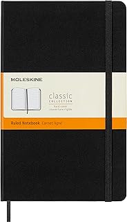 Large black ruled hardcover notebook